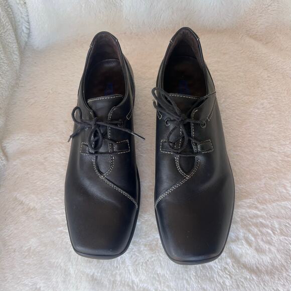 Wolky Black Leather Lace Up Shoes Men’s Size 9 EU 42 Comfort Oxford Casual - Picture 3 of 10